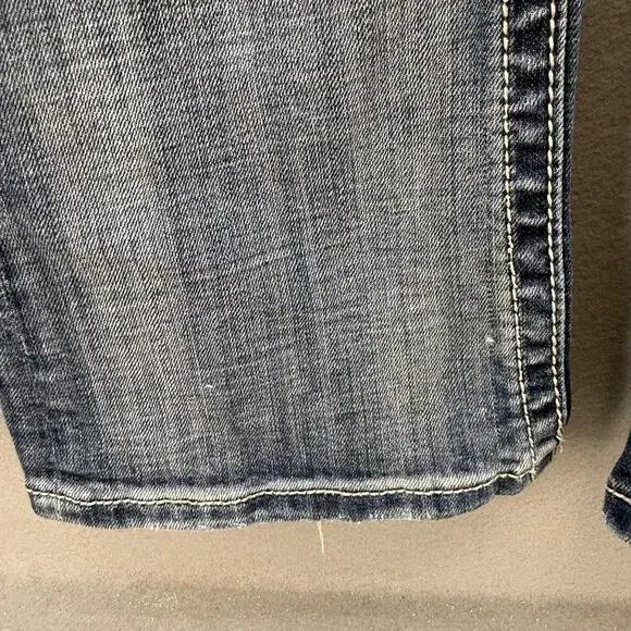 Miss Me Jeans Women's 27x31 (4) Blue Bootcut Rhinestone Pocket Flaps Studding - Picture 11 of 16